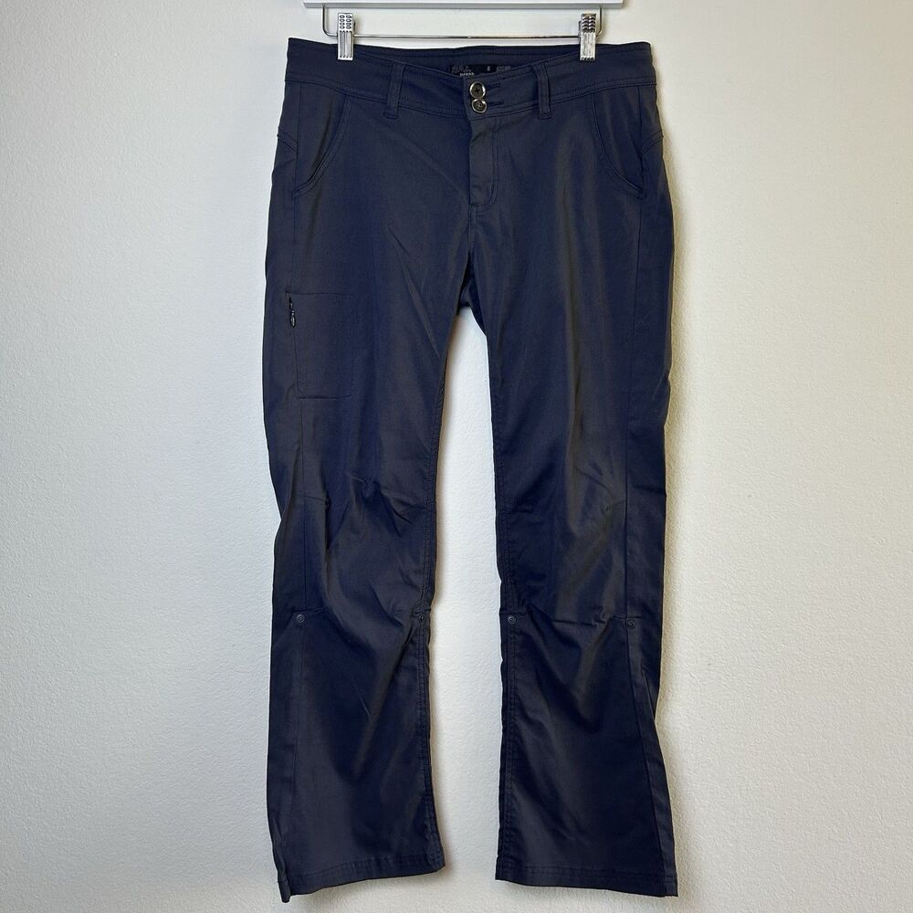 Prana Pants Womens 6 Gray Halle Nylon Outdoor Hiking Stretch Roll Up Gorpcore